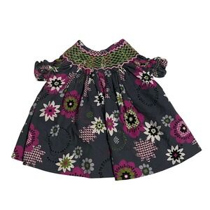 Banana Split Floral Smocked Dress 0-3 Months Baby Girl